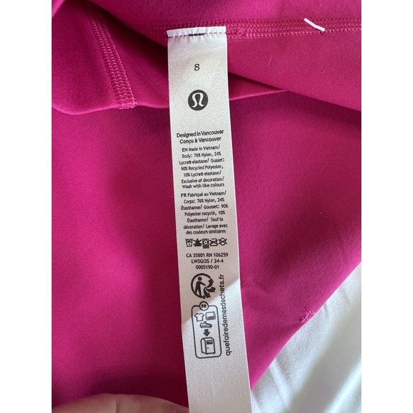 NEW Lululemon GLOW UP HR TIGHT 28" Size 8  Passionate Pink Compression NWT - Picture 5 of 9